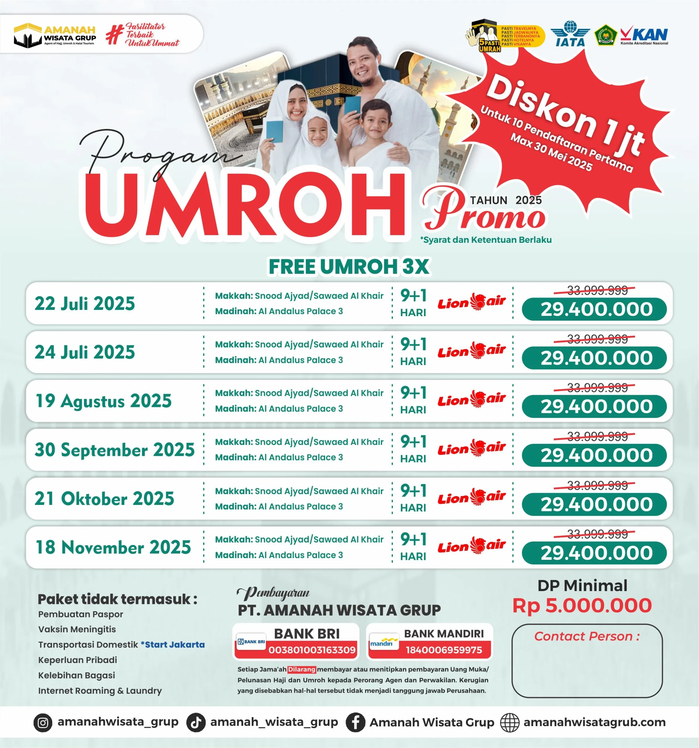 2025-PAKET PROMO FREE 3X UMROH