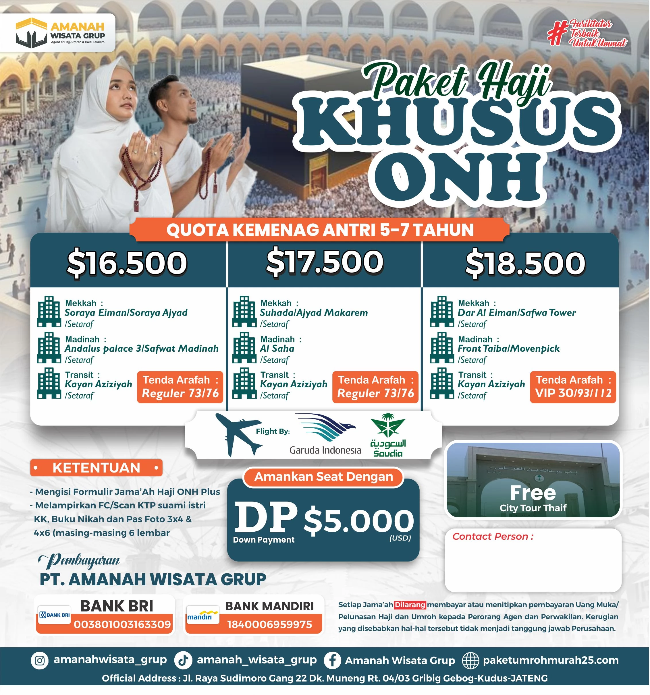 Info Biaya Daftar Haji Khusus ONH